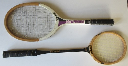 Pair vintage wooden rackets - pair,